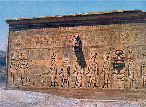 浅浮雕,克利奥帕特拉,哈索尔神庙,埃及,20世纪,艺术家,未知