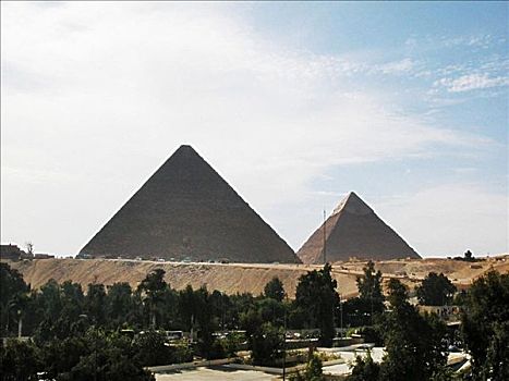云,上方,金字塔,吉萨金字塔,开罗,埃及