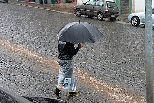 男人,拿着,伞,欧鲁普雷,米纳斯吉拉斯州,巴西,南美