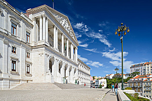 便当,共和国,葡萄牙人,国会大厦,晴天,里斯本,葡萄牙