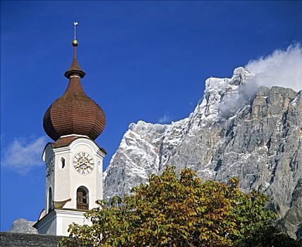 教区教堂,埃尔瓦尔德,楚格峰,提洛尔,奥地利