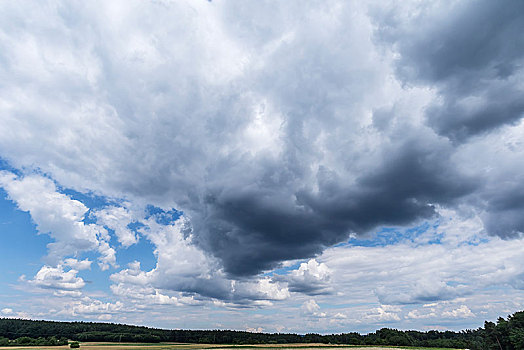 积雨云,风景,巴伐利亚,德国,欧洲