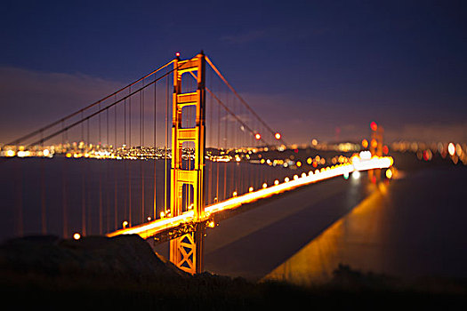 光亮,夜晚,旧金山,加利福尼亚,美国