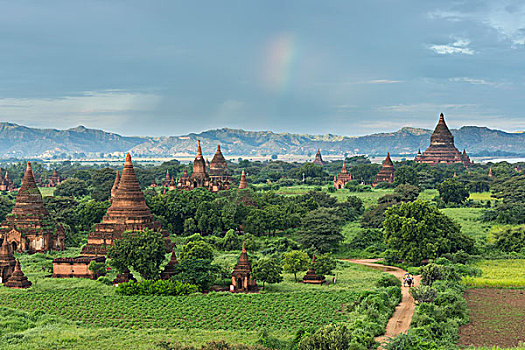 缅甸,蒲甘,佛塔,庙宇,圆点
