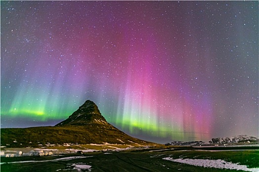 北极光,极光,冰岛