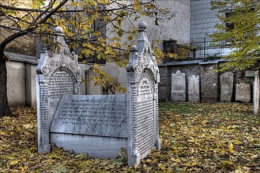 墓碑,犹太,墓地,维也纳,奥地利