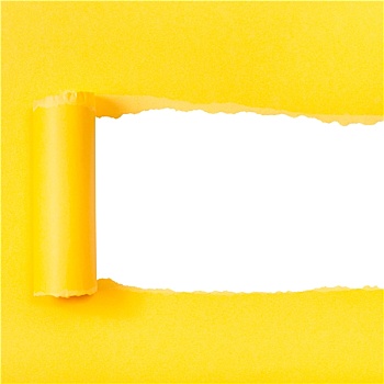 黄色,撕破,纸,方形,背景