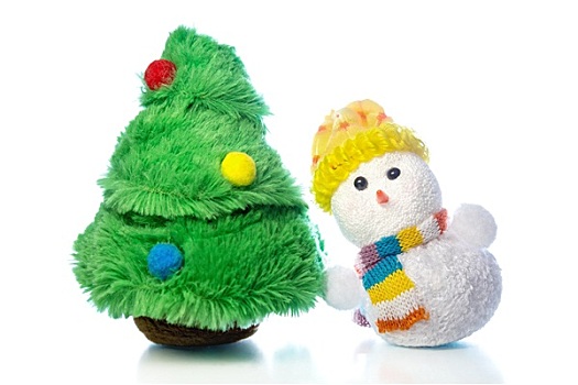 圣诞节,雪人,玩具,冷杉