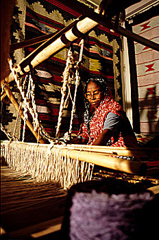 编织,坐,垫,展示,画廊,达卡,孟加拉,2004年