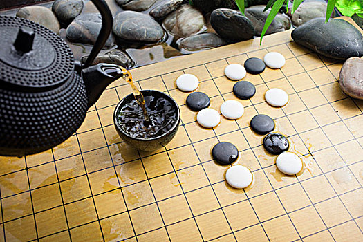 圍棋，茶杯