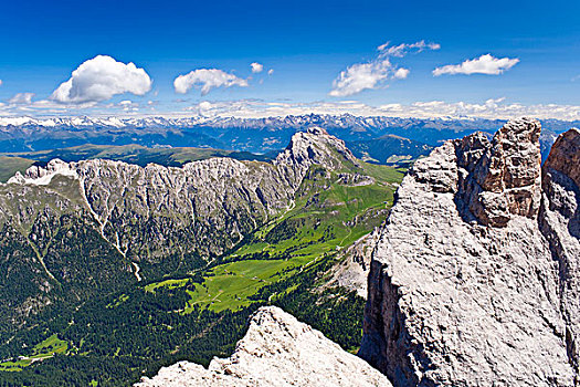 景色,山谷,后面,看,山,白云岩,意大利,欧洲