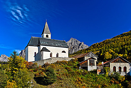 教堂,恩加丁,瑞士,欧洲