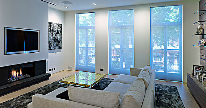 磨砂玻璃,窗户,客厅,切尔西,公寓,伦敦,英格兰,英国