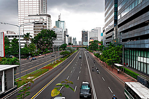 城市街道,场景,雅加达,爪哇,印度尼西亚,东南亚,亚洲