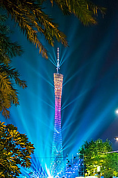 灯光节期间的广州塔