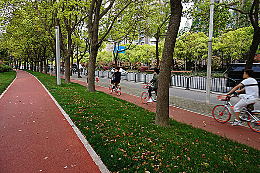 世纪公园跑道,公园外围的一条健身径