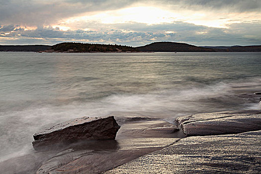岩石,海岸线,苏必利尔湖,马拉松,安大略省,加拿大