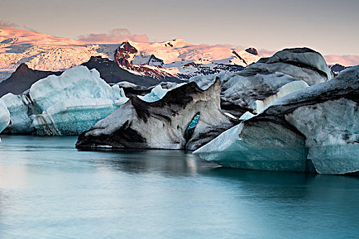 冰山,杰古沙龙湖,冰河,泻湖,瓦特纳冰川,东方,冰岛,欧洲