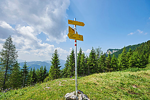 路标,高山,风景,红色,棒,山,施蒂里亚,奥地利,欧洲