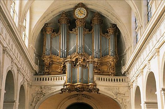 法国,巴黎,教堂,琴乐器