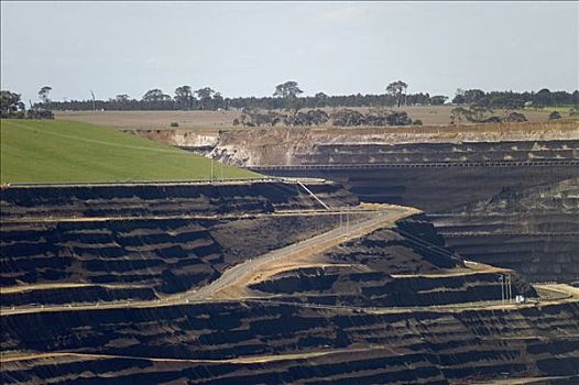褐色,煤,开采,山谷,澳大利亚