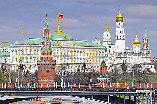 风景,克里姆林宫,桥,莫斯科,俄罗斯