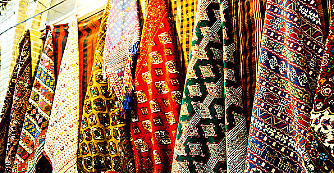 模糊,伊朗,围巾,市场,纹理,抽象,彩色,集市,配饰