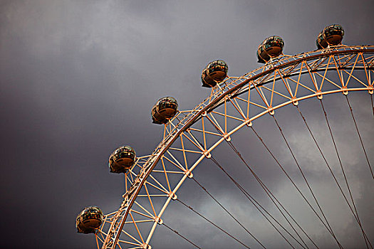 伦敦眼,雷雨天气,黎明,伦敦,英格兰,英国