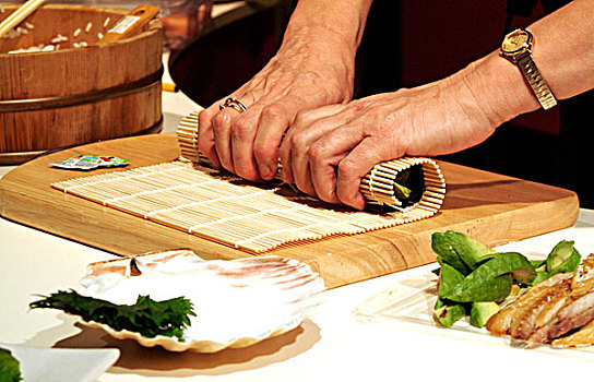 日本,细卷寿司,寿司,展示