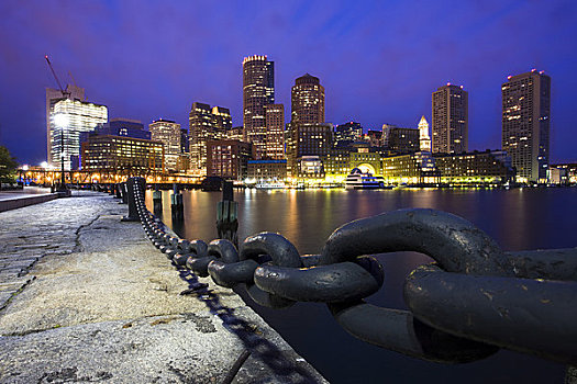 金融区,码头,黎明,波士顿,马萨诸塞,美国