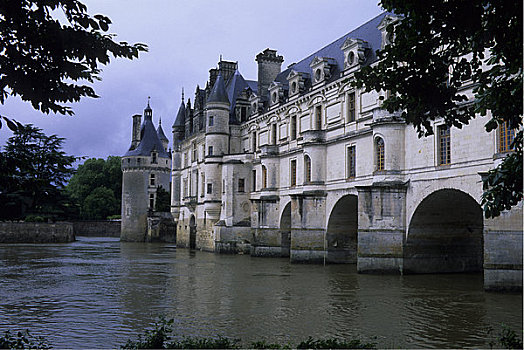 法国,卢瓦尔河,区域,舍农索城堡,城堡,谢尔河
