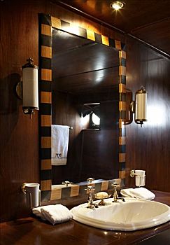 浴室镜,水槽,特写