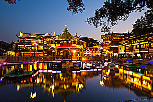 上海豫园的夜景
