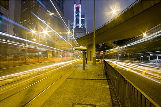 香港,夜晚,高层建筑,建筑