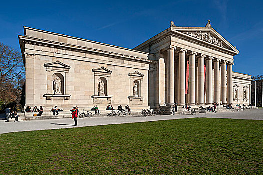 古代雕塑展览馆,建筑师,狮子,慕尼黑,巴伐利亚,上巴伐利亚,德国,欧洲