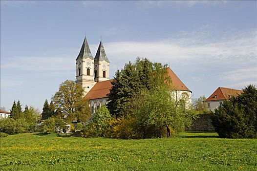 教堂,下巴伐利亚,巴伐利亚,德国,欧洲