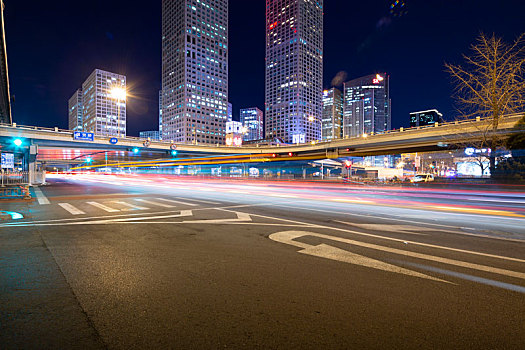 北京街道夜景