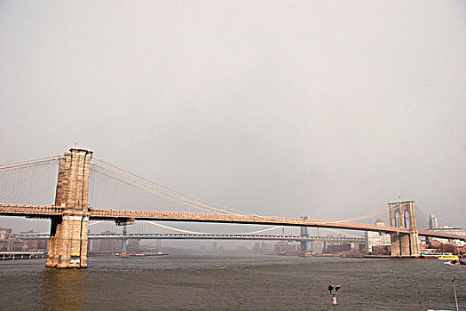 宽,布鲁克林大桥,曼哈顿大桥,后面,纽约