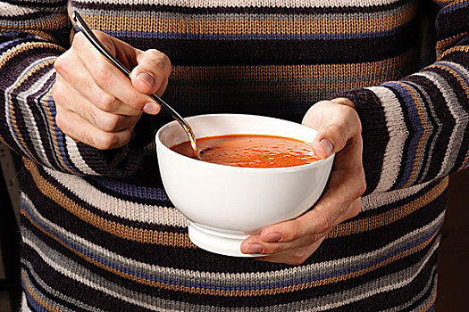 女性,西红柿汤