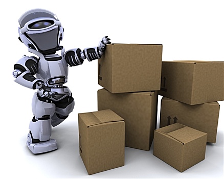 机器人,移动,运输,盒子