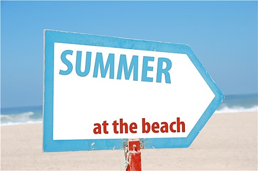 夏天,海滩,标识