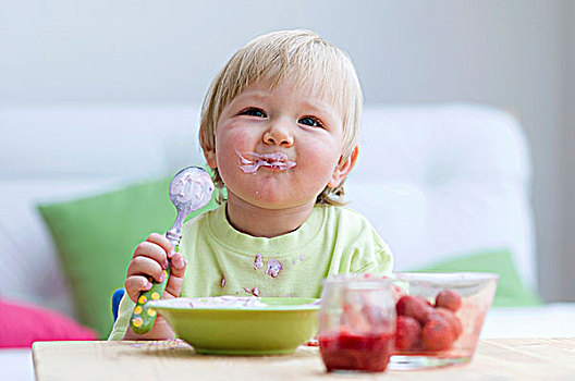 幼兒,吃,嬰兒食品