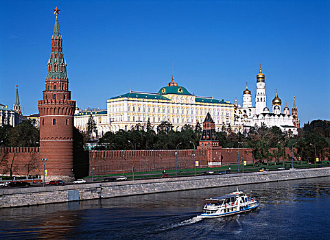 莫斯科,克里姆林宫,河,世界遗产,俄罗斯