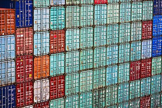 货物集装箱,一堆,商业码头,巴拿马运河,巴拿马