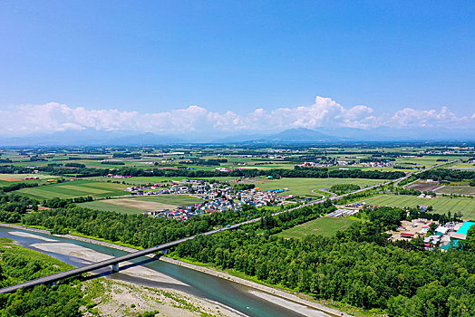 航拍,北海道,日本