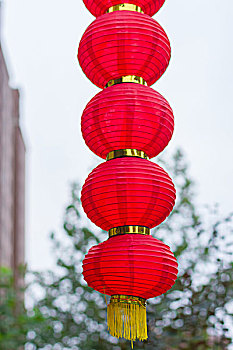 国庆节社区里的红灯笼