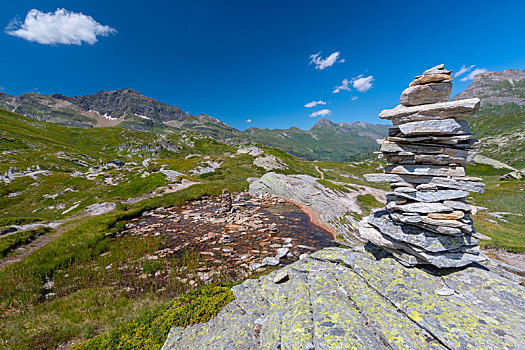 风景,高山,山,石头,累石堆,隘口,瑞士