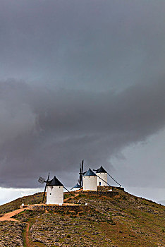 乌云,风车,康斯艾格拉,堂吉诃德,路线,托莱多省,区域,西班牙