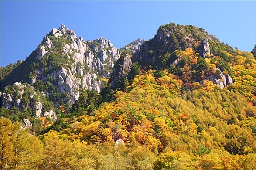 秋天,峭壁,山