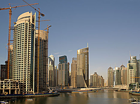摩天大楼,码头,迪拜,地区,阿联酋,中东